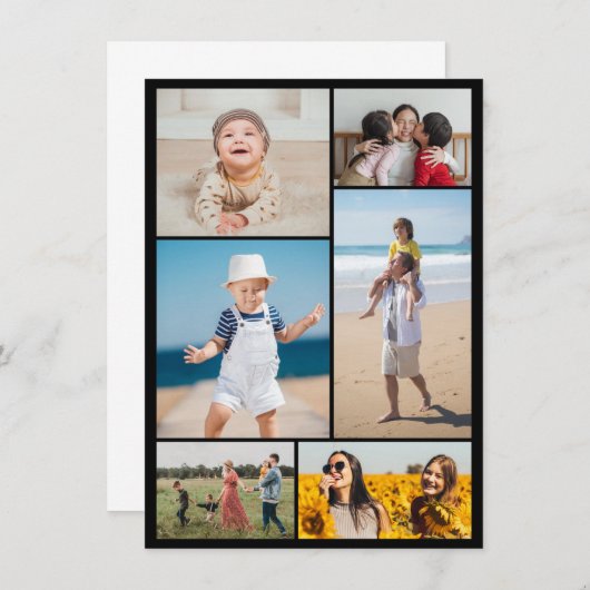 Erstellen Sie Ihre eigene 6 FotoCollage Mitteilungskarte (Vorne/Hinten)