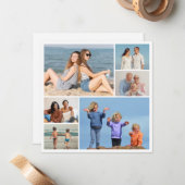 Erstellen Sie Ihre eigene 6 FotoCollage Mitteilungskarte (Vorderseite/Rückseite Beispiel)