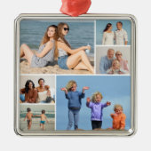Erstellen Sie Ihre eigene 6 FotoCollage Ornament Aus Metall (Vorne)