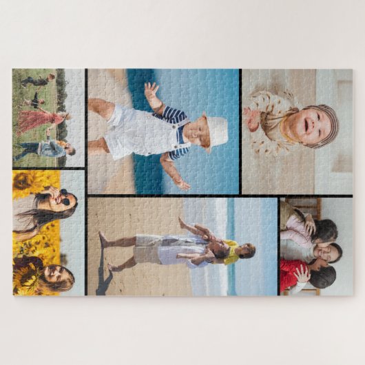 Erstellen Sie Ihre eigene 6 FotoCollage Puzzle (Horizontal)