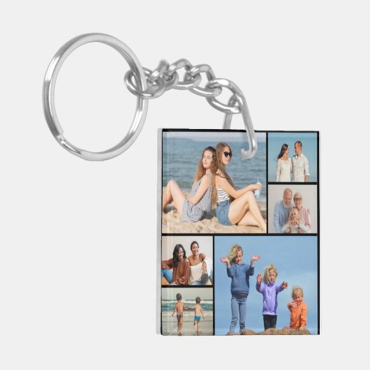 Erstellen Sie Ihre eigene 6 FotoCollage Schlüsselanhänger (Vorderseite links)