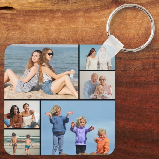 Erstellen Sie Ihre eigene 6 FotoCollage Schlüsselanhänger (Rückseite)
