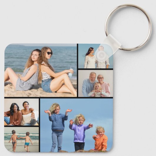Erstellen Sie Ihre eigene 6 FotoCollage Schlüsselanhänger (Rückseite)