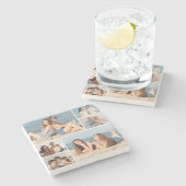 Erstellen Sie Ihre eigene 6 FotoCollage Steinuntersetzer (Seitenansicht)