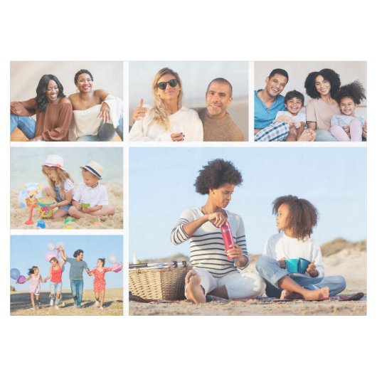 Erstellen Sie Ihre eigene 6 FotoCollage Tischdecke (Vorderseite (Horizontal))