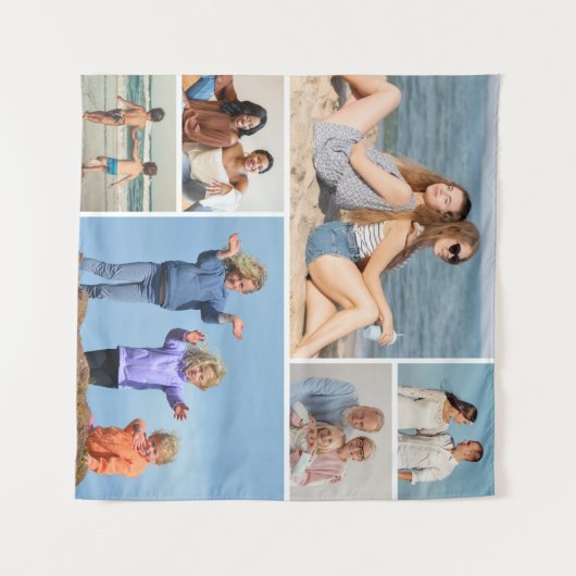 Erstellen Sie Ihre eigene 6 FotoCollage Wandteppich (Vorderseite (Horizontal))