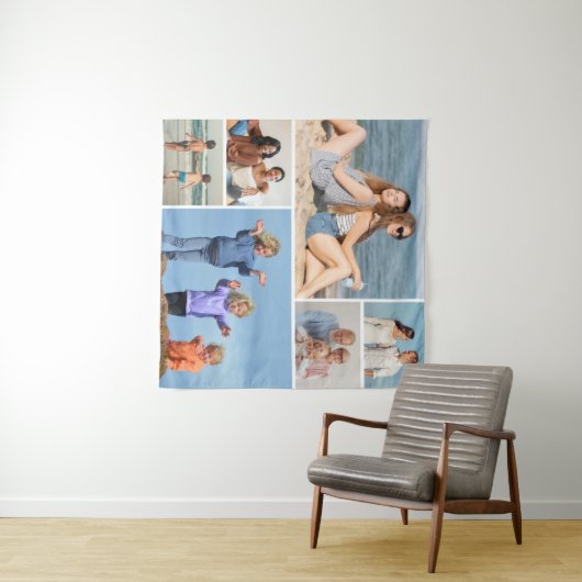 Erstellen Sie Ihre eigene 6 FotoCollage Wandteppich (Beispiel (Horizontal))