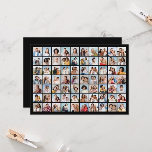 Erstellen Sie Ihre eigene 70 FotoCollage Karte (Vorderseite/Rückseite Beispiel)