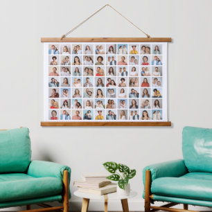 Erstellen Sie Ihre eigene 70 FotoCollage Wandteppich Mit Holzrahmen