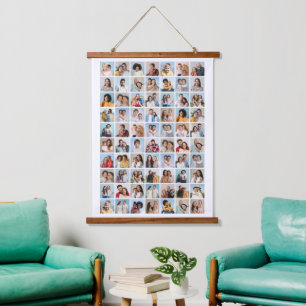 Erstellen Sie Ihre eigene 70 FotoCollage Wandteppich Mit Holzrahmen