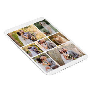 Erstellen Sie Ihre eigene 7-Foto-Hochzeitskollekti Magnet