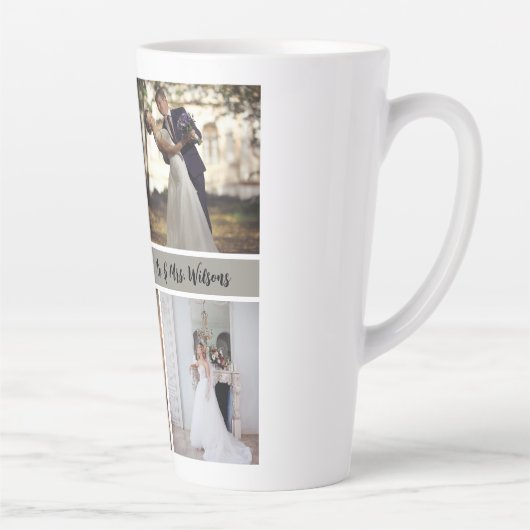 Erstellen Sie Ihre eigene 7-Foto-Hochzeitskollekti Milchtasse (Rechts)
