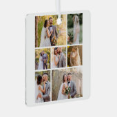 Erstellen Sie Ihre eigene 7-Foto-Hochzeitskollekti Ornament Aus Metall (Vorderseite Rechts)