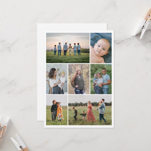 Erstellen Sie Ihre eigene 7 FotoCollage Karte (Vorderseite/Rückseite Beispiel)