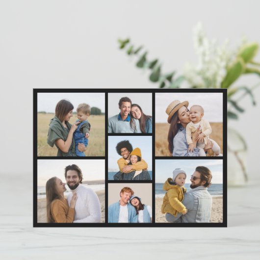 Erstellen Sie Ihre eigene 7 FotoCollage Karte (Stehend Vorderseite)
