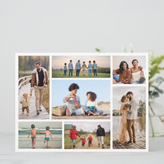 Erstellen Sie Ihre eigene 7 FotoCollage Karte (Stehend Vorderseite)
