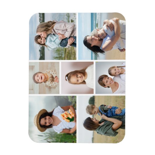 Erstellen Sie Ihre eigene 7 FotoCollage Magnet (Vertikal)