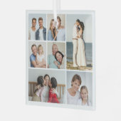 Erstellen Sie Ihre eigene 7 FotoCollage Ornament Aus Glas (Vorderseite links)