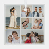 Erstellen Sie Ihre eigene 7 FotoCollage Ornament Aus Glas (Rückseite)