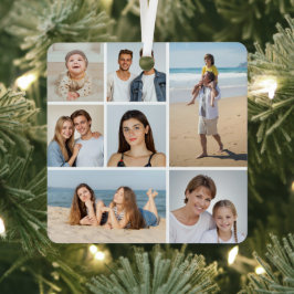 Erstellen Sie Ihre eigene 7 FotoCollage Ornament Aus Metall