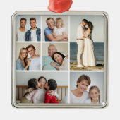 Erstellen Sie Ihre eigene 7 FotoCollage Ornament Aus Metall (Vorne)