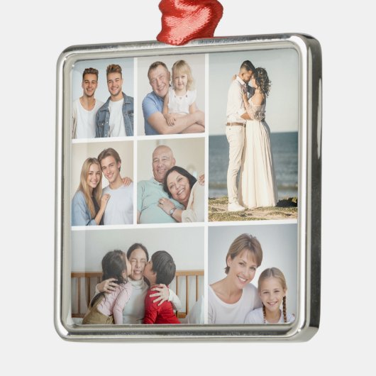 Erstellen Sie Ihre eigene 7 FotoCollage Ornament Aus Metall (Links)