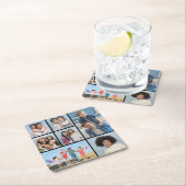 Erstellen Sie Ihre eigene 7 FotoCollage Rechteckiger Pappuntersetzer (Vor Ort)