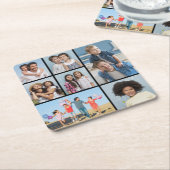 Erstellen Sie Ihre eigene 7 FotoCollage Rechteckiger Pappuntersetzer (angewinkelt)