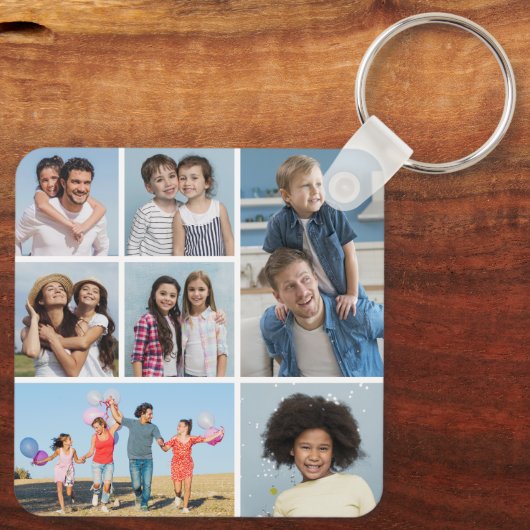Erstellen Sie Ihre eigene 7 FotoCollage Schlüsselanhänger (Rückseite)