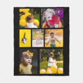 Erstellen Sie Ihre eigene 7 FotoCollage Schwarz Fleecedecke (Vorderseite)