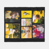 Erstellen Sie Ihre eigene 7 FotoCollage Schwarz Fleecedecke (Vorderseite (Horizontal))