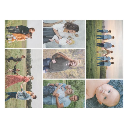 Erstellen Sie Ihre eigene 7 FotoCollage Tischdecke (Vorderseite (Horizontal))