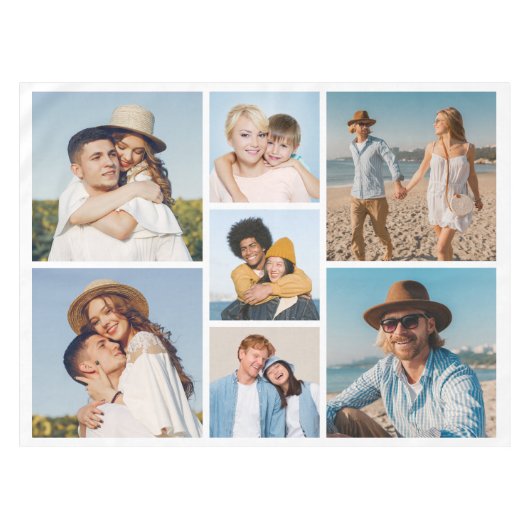 Erstellen Sie Ihre eigene 7 FotoCollage Tischdecke (Vorderseite (Horizontal))