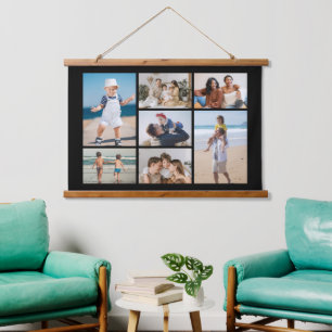 Erstellen Sie Ihre eigene 7 FotoCollage Wandteppich Mit Holzrahmen