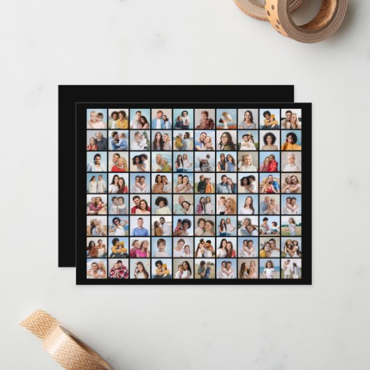 Erstellen Sie Ihre eigene 80-FotoCollage Mitteilungskarte (Vorderseite/Rückseite Beispiel)