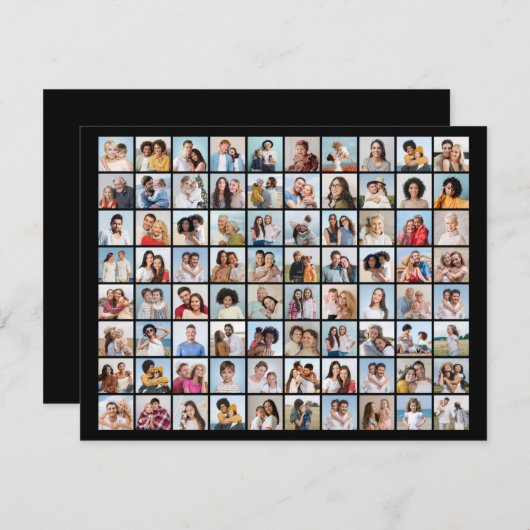 Erstellen Sie Ihre eigene 80-FotoCollage Mitteilungskarte (Vorne/Hinten)