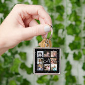 Erstellen Sie Ihre eigene 8-Collage Monogramm Schw Schlüsselanhänger (Hand)