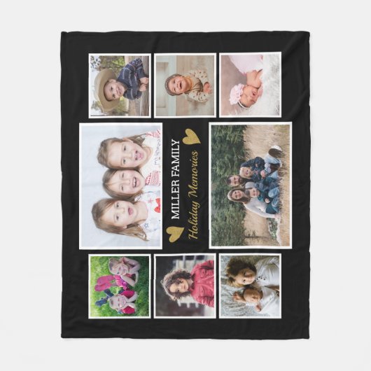 Erstellen Sie Ihre eigene 8-Familie Foto Collage B Fleecedecke (Vorderseite)