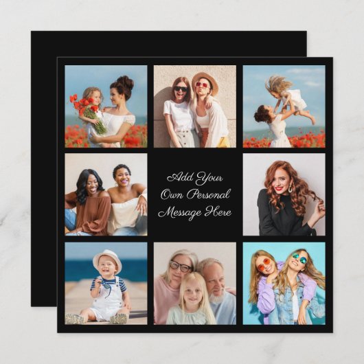 Erstellen Sie Ihre eigene 8-Foto-Collage Hinzufüge Einladung (Vorne/Hinten)
