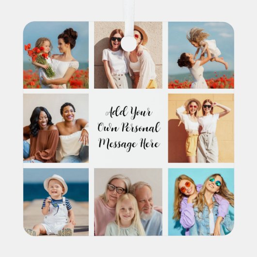 Erstellen Sie Ihre eigene 8-Foto-Collage Hinzufüge Ornament Aus Metall (Rückseite)