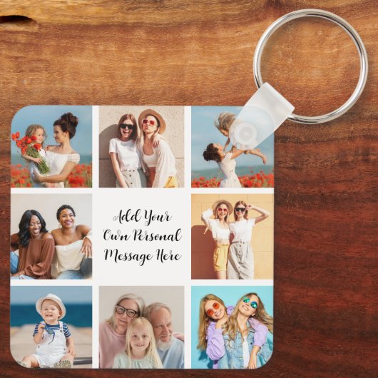 Erstellen Sie Ihre eigene 8-Foto-Collage Hinzufüge Schlüsselanhänger (Rückseite)