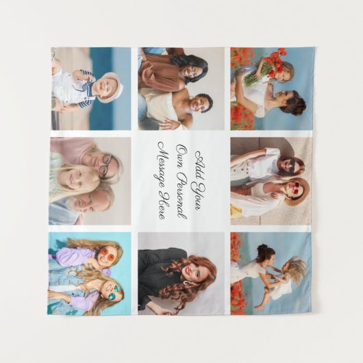 Erstellen Sie Ihre eigene 8-Foto-Collage Hinzufüge Wandteppich (Vorderseite (Horizontal))