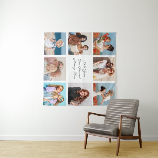 Erstellen Sie Ihre eigene 8-Foto-Collage Hinzufüge Wandteppich (Beispiel (Horizontal))