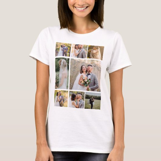 Erstellen Sie Ihre eigene 8-Foto-Hochzeitskollekti T-Shirt (Vorderseite)