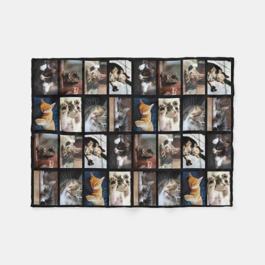 Erstellen Sie Ihre eigene 8 FotoCollage auf schwar Fleecedecke (Vorderseite (Horizontal))