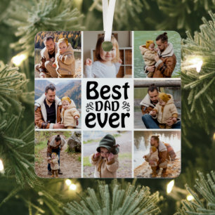 Erstellen Sie Ihre eigene 8-FotoCollage Bester Vat Ornament Aus Metall