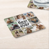 Erstellen Sie Ihre eigene 8-FotoCollage Bester Vat Rechteckiger Pappuntersetzer (angewinkelt)