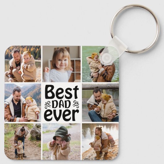 Erstellen Sie Ihre eigene 8-FotoCollage Bester Vat Schlüsselanhänger (Rückseite)