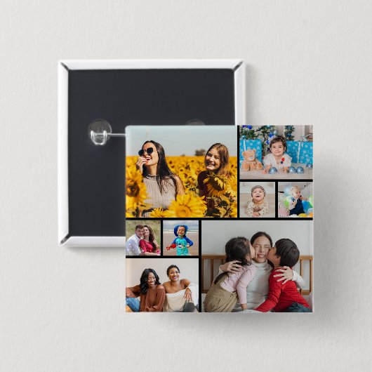 Erstellen Sie Ihre eigene 8 FotoCollage Button (Vorne & Hinten)