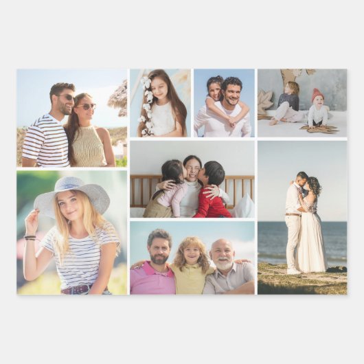 Erstellen Sie Ihre eigene 8 FotoCollage Geschenkpapier Set (Vorderseite 3)